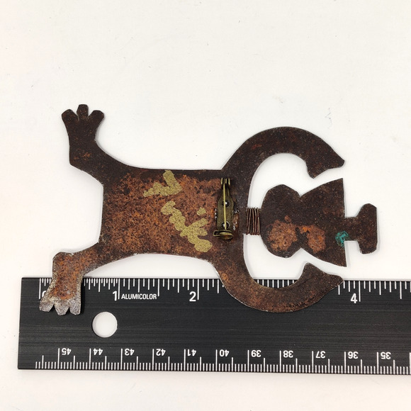 Bill Marcia Finks Signed Metal Brooch Pin Eclectic Tribal Statement Wearable Art - Picture 13 of 15
